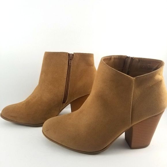 Tan Faux Suede Ankle Booties Size 12 by Just Fab. S646 - Picture 3 of 7